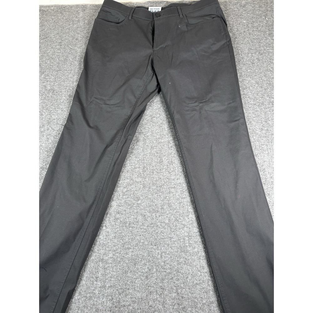 Haggar Mens Active Flex Slim Fit Solid Travel‎ Pants Gray 36x34